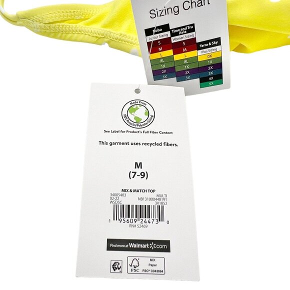 No Boundaries Medium 7-9 Yellow White Dot Underwire Bikini Top Juniors NWT - Picture 5 of 7